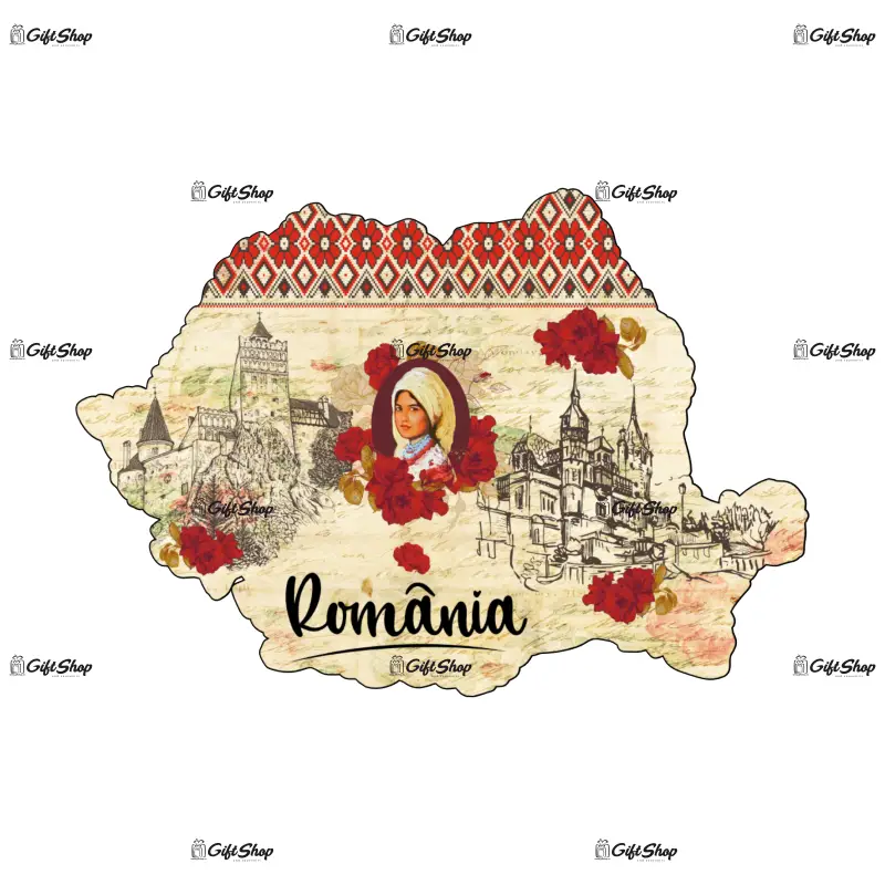 Romania, magnet harta, model mgs 205